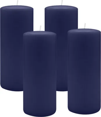 Produktbild von 4er Set Adventskranzkerzen Nachtblau Dunkelblau Ø 40 x 200 mm