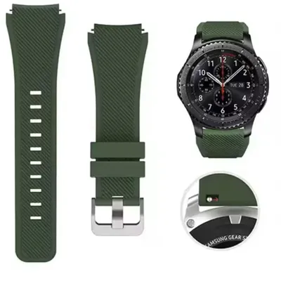 Productafbeelding van Siliconen armband, geschikt voor de Samsung Galaxy Watch – Armeegroene armband – 41/42 mm – Smartwatch-armband – CHPN