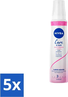 Produktbild von NIVEA - Haarschaum - Pflege & Festigkeit Weiche Haarwurzeln - 24 Stunden Schutz - 250 ml - Vorteilspack - 5 Stücke