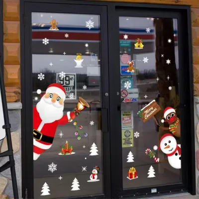 Produktbild von Festliche Weihnachtsfenster Aufkleber, doppelseitige Fensterfolie