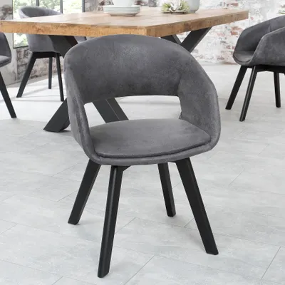 Produktbild von riess-ambiente Design Stuhl NORDIC STAR antik grau Holzbeine Esszimmerstuhl Essstuhl