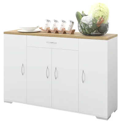 Produktbild von Küchenschrank mit Arbeitsplatte - Ausziehbarer Organizer - 4 Türen - 7 Fächer - 110 x 30 x 70 cm