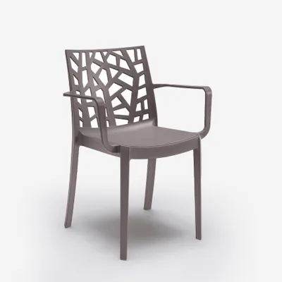 Produktbild von Gartenbarstuhl mit modernen Armlehnen Matrix Armchair BICA - Taubengrau