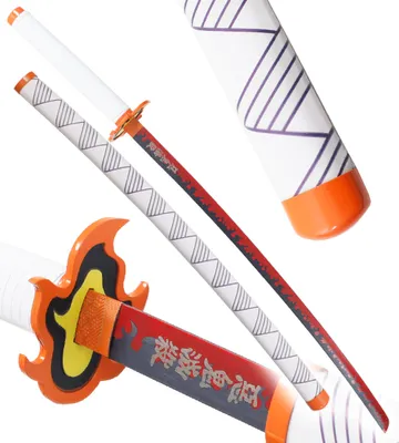 Produktbild von Anime Cosplay Katana Kyojuro Rengoku Schwert aus Stahl Kimetsu No Yaiba Saber