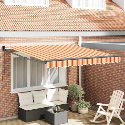 Imagen del producto de Maison Exclusive: Toldo retráctil, color amarillo y naranja, dimensiones 350 x 250 x 165 cm
