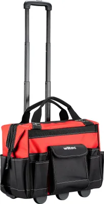 Zdjęcie produktu dla Wózek narzędziowy Wiltec 46 x 25 x 37 cm do 40 kg, walizka narzędziowa na kółkach z 19 przegrodami, wzmocniona podstawa wózka narzędziowego, wytrzymała torba narzędziowa