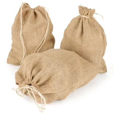 Imagen del producto de Cordeline, 3 bolsas de yute, 26 x 30 cm, reutilizables, ideales para verduras y almacenamiento