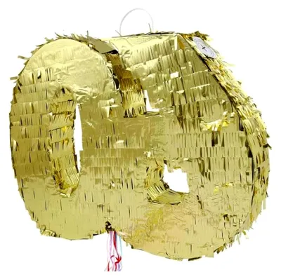 Produktbild von Pinata Zahl 60 in Gold metallic für den 60. Geburtstag