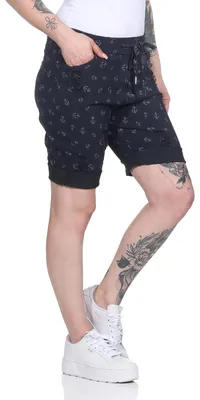 Produktbild von Chinoshorts Kurze Damen Sommer Hose 36 38 40 42 44 maritime Bermuda Anker Look