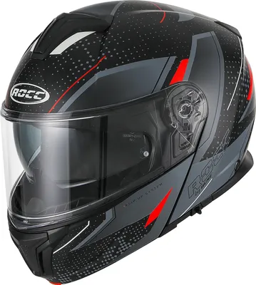 Produktbild von Rocc 810 Klapphelm, schwarz matt/grau/rot, L (59/60)