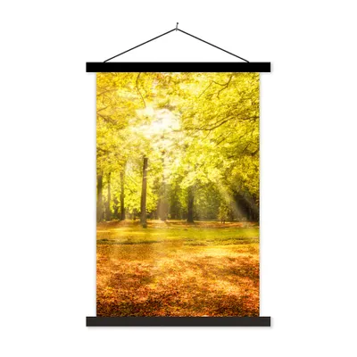 Produktbild von MuchoWow® Textilposter Baum - Natur - Sonne - Landschaft - Wald 40x60 cm mit schwarzem Rahmen - Wanddekorationen