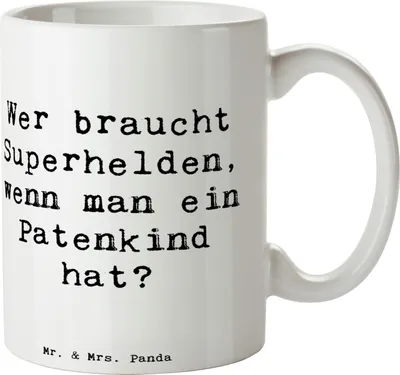 Produktbild von Mr. & Mrs. Panda Kaffeetasse Spruch Patenkind Wunder - Weiß - Geschenk, Patenschaft, Verwandte, Tasse, Keramikbecher, Ratgeber, Familienmitglieder, Familie, Fürsorge