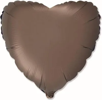 Produktbild von Herz-Folienballon, Satin, braun, 45cm, Flexmetal