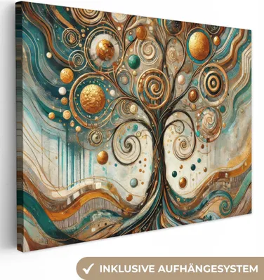 Produktbild von MuchoWow® - Leinwandbilder - Baum des Lebens - Baum - Abstrakt - Modern, Wandbild, Wanddeko Bilder Wohnzimmer, 40x30 cm