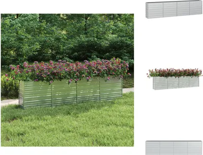 Produktbild von vidaXL Garten-Hochbeet 320x40x77 cm Verzinkter Stahl Silber -  Blumentöpfe & Pflanzgefäße