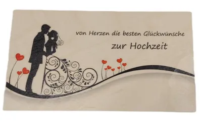 Produktbild von Holzkarte Zur Hochzeit bunt BxHxT 18x10x0,3cm NEU