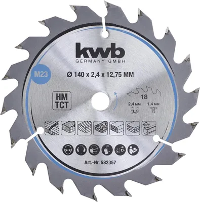 Image de kwb 582357 Lame de scie circulaire en carbure 140 x 12,75 mm 1 pc