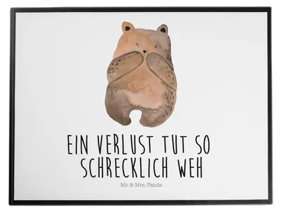 Produktbild von Mr. & Mrs. Panda schreibtischunterlage Bär Verlust - Weiß - Geschenk, Teddy, schreibtischunterlagen, Schreibunterlage, Unterlage Schreibtisch, bastelunterlagen, tischpad