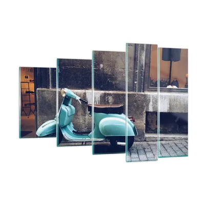Produktbild von Bilder auf glas - Roller Straße - 150x100cm - Glasbilder - Wandbilder - Kunstdruck - zum Aufhängen bereit - Wanddekoration aus Glas - Glas Bilder - Wandbild auf Glas - 5 Teile - GEG150x100-3653