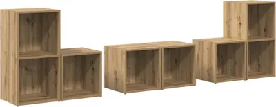 Produktbild von vidaXL TV-Schrankset Wandmontiert 6 pcs Artisan-Eiche Holzwerkstoff