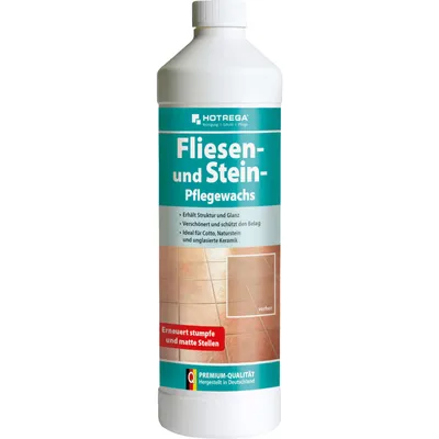 Produktbild von HOTREGA Fliesen und Stein Pflegewachs 1L - für Glanz und Schutz - Marmor Granit