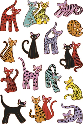 Produktbild von HERMA 3337 10x Sticker DECOR Abstrakte Katzen