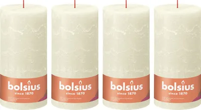 Produktbild von 4er-Set Stumpenkerze - Höhe 20 cm - Durchmesser 10 cm - Rustik - Weiche Perle