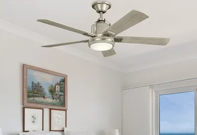 Produktbild von Elstead Colerne leiser Deckenventilator mit LED Licht Ø132cm Holz + Fernbedienung