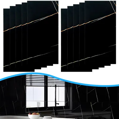 Produktbild von 10pcs PVC Wandpaneele in Marmoroptik 30x60 cm, Wasserfeste Wandverkleidung als Küchenrückwand und Spritzschutz, für Küche und Bad