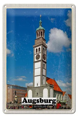 Produktbild von Blechschild Städte Augsburg Deutschland Perlachturm 20x30cm