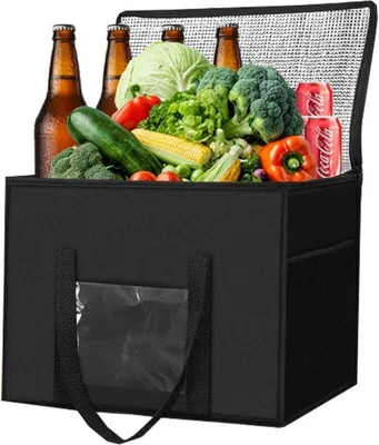 Produktbild von Ibenzoa® Große faltbare Kühltasche 50 L – thermoisolierte Picknick- & Camping-Tasche, Aluminium-Innenfutter, verstärkter Boden, 45 x 31 x 36 cm