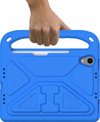 Produktbild von Hülle für iPad Mini 2024/iPad mini 7th (A17 Pro) 8,3", Leichte Stoßfeste Eva Kinder Schutzhülle mit Griff und Faltbarem Ständer Blau