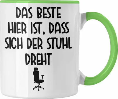Produktbild von Trendation - Büro Tasse Lustiger Spruch Frau Männer Arbeit Kaffeetasse Kollegen Kollege Kollegin Geschenk (Grün)
