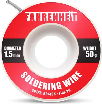 Immagine prodotto di Filo per saldatura professionale 1,5 mm 50 g - 60/40 stagno-piombo con 2% di flussante - Saldatura professionale per elettronica e riparazioni [55135]