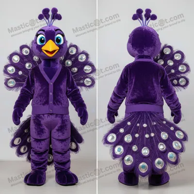 Produktbild von Bunter MASTICOT Pfauen-Maskottchen mit Federkleid