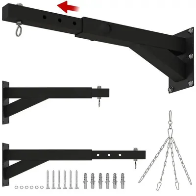 Produktbild von Boxsack Wandhalterung - Verstellbare Halterung - 5 Längen - Tragkraft bis 60 kg - Für Boxen & Kickboxen - Armeegrün