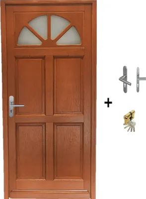 Image de Porte d'entree vitree Ferji (Fidji), H215 x L80 p, droit + Poignee Et Barillet (ref : N158RPL -IN158RCI)