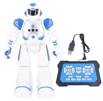 Produktbild von Intelligentes Roboterspielzeug mit beweglichen Gelenken, Infrarot-Handsignalerkennung, Fernbedienung, elektrisch, Blau, für Kinder ab 6 Jahren