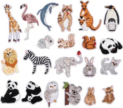 Image de Lot de 21 patchs décoratifs, motifs animaux, pour vêtements
