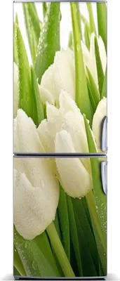 Produktbild von Tulup Kühlschrankdekoration - Magnetmatte - 60 cm x 180 cm - Magnet auf dem Kühlschrank - Weiße Tulpen