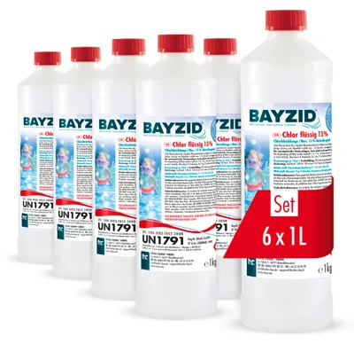 Produktbild von 6x1 kg BAYZID® Flüssigchlor 13% zur effektiven Pool Desinfektion
