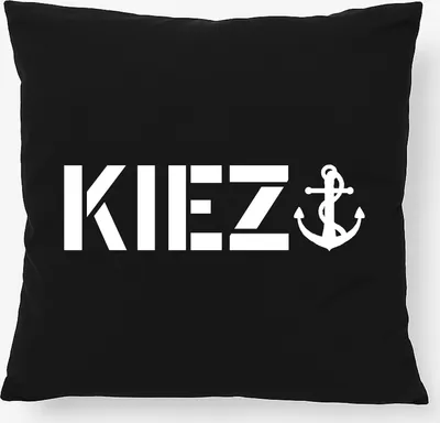Produktbild von Huuraa Kissen Kiez Anker 40x40cm mit Füllung Black Baumwolle Dekokissen Geschenkidee