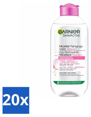 Produktbild von 20 x Garnier SkinActive Mizellen-Reinigungswasser für empfindliche Haut 200 ml - Vorteilspackung - 20 Stücke