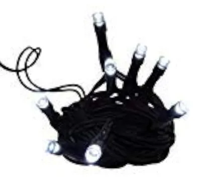 LED-Lichterkette, 8 Stück, weiß, schwarzes Kabel, Innen