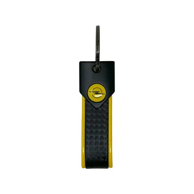 Image de Porte-clés pour Opel, fermeture avec anneau, 90 x 20 mm, jaune, logo jaune