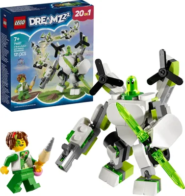 Productafbeelding van LEGO DREAMZzz Z-Blob: Robot- en voertuigavonturen, 20-in-1 speelgoedrobot, voor meisjes en jongens, kinderen vanaf 7 jaar, fantasie speelset met de minifiguur Mateo, 20 versies van Z-Blob 71487