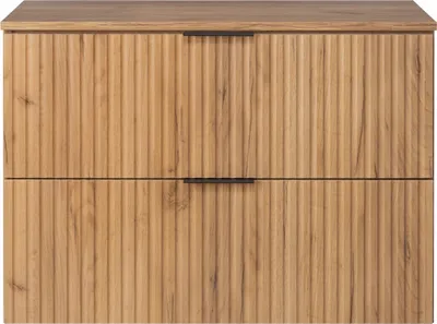 Produktbild von Rodan | Badmöbel Set - Braun Matt - Craft Eiche | 80/57/46 cm & 35/136/27 cm | Waschbeckenunterschränke, Bad Möbel, Hochschrank, Badezimmerschränk