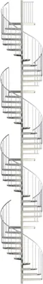 Produktbild von Spindeltreppe Ø 160 cm | Höhen: 990-1184 cm | Ausstattung Premium | Stahlstufe