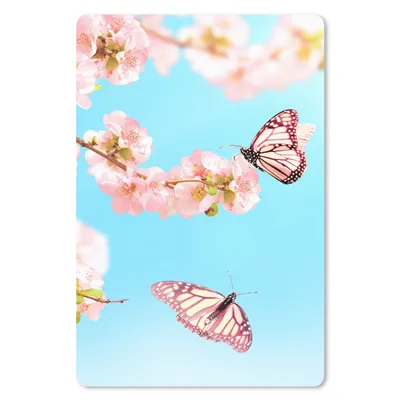 Produktbild von MuchoWow® Mauspad Mousepad Schmetterlinge - Baum - Blumen 40x60 cm - Mousepads - Maus Mat - Pad - Mausunterlage - Schreibtisch Accesoire