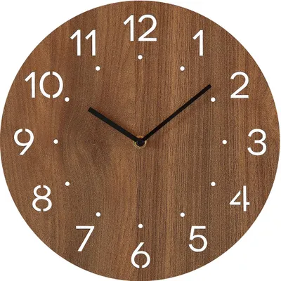 Produktbild von MPM-Quality Wanduhr Dotted Holz Braun Ø 300 mm schleichende Sekunde